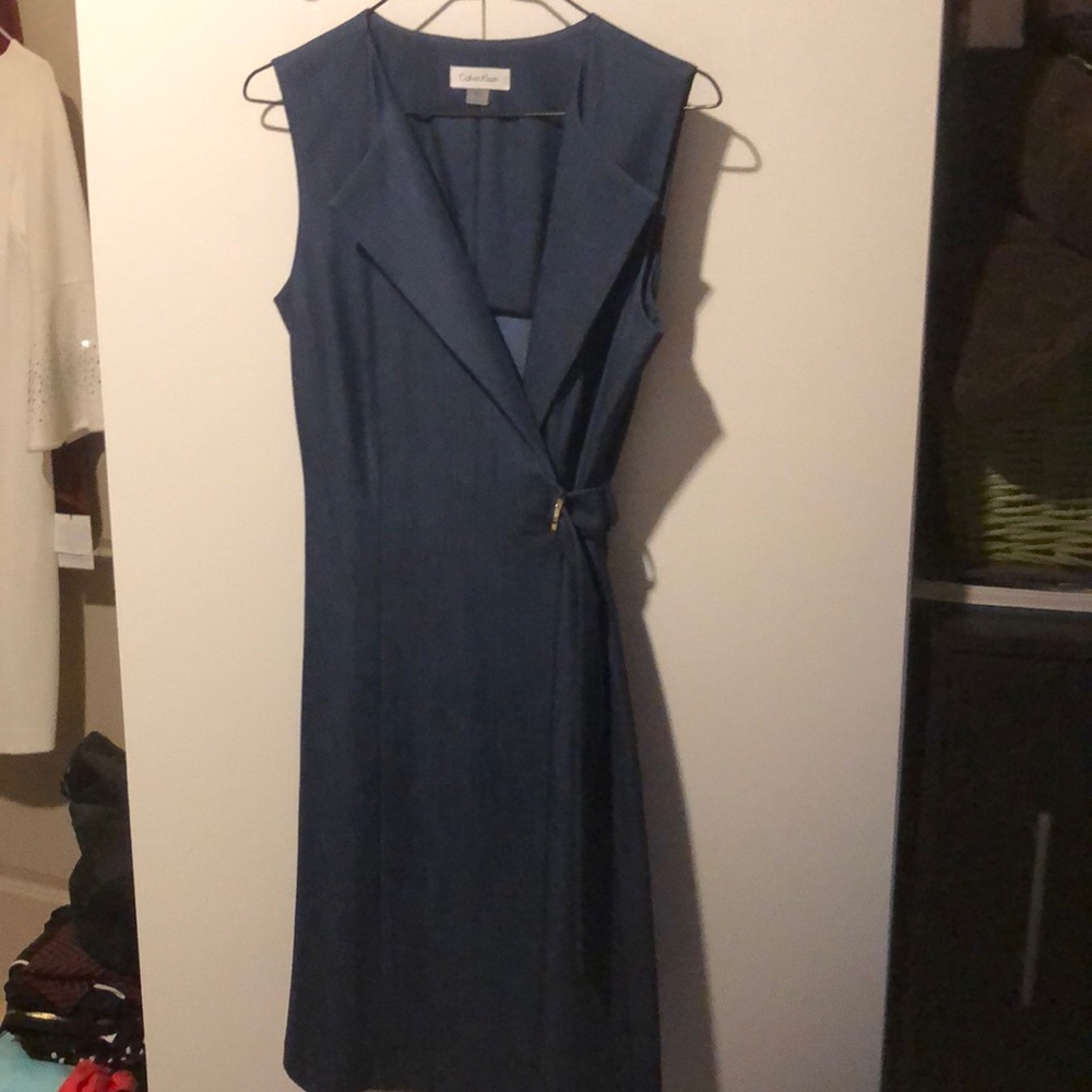 Calvin Klein size 6 denim blue dress